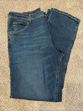 Wrangler Dark Wash Straight-Leg Jeans 36x34